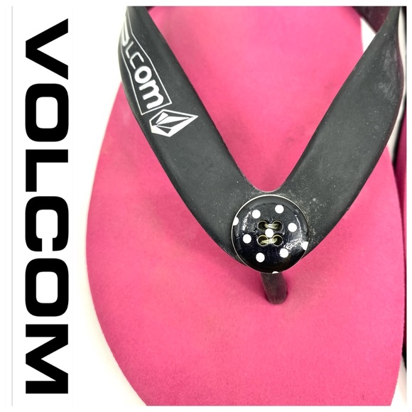 💕SALE💕 Volcom Punk Black Flip Flops - Picture 2 of 6